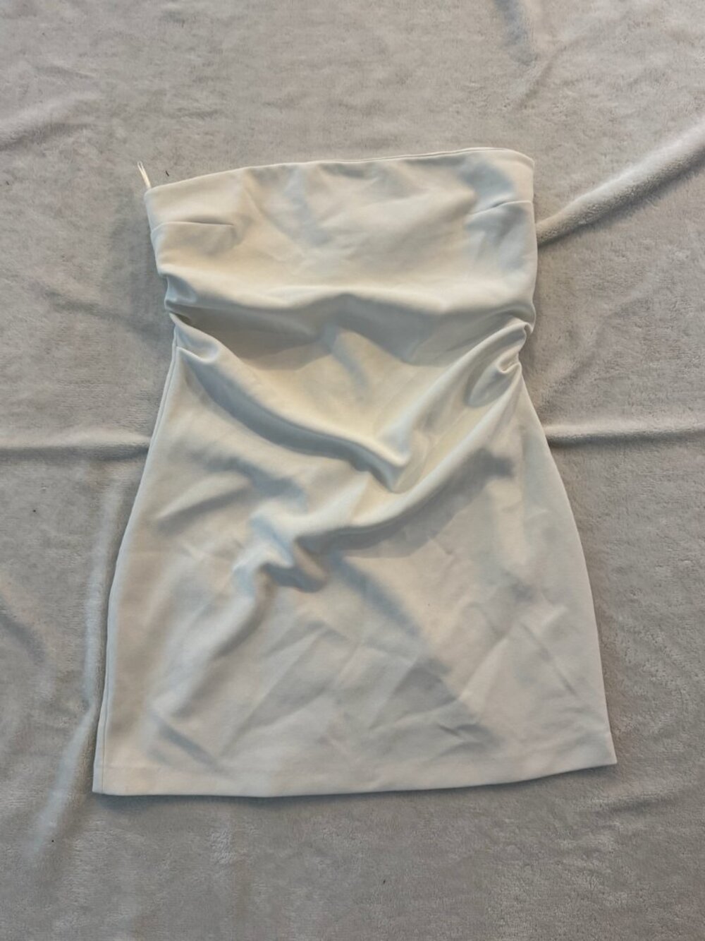 Zara Strapless Mini Dress in Light Cream